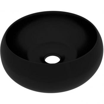 Lavabo 40 cm, Ceramica Nera Opaca, Design Rotondo – Lusso