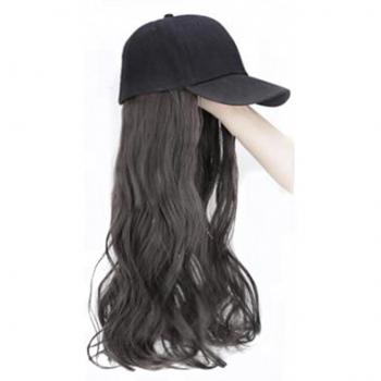 Gorra de béisbol con pelo sintético color marrón