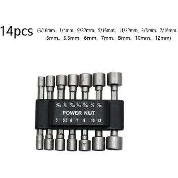 Hex Nut Driver Drill Bit Set 1/4