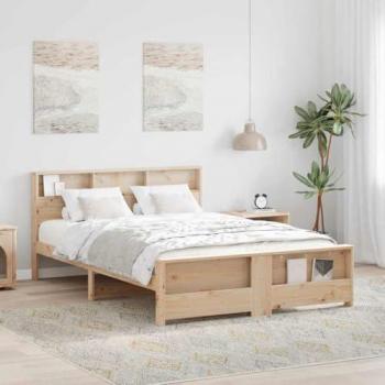 Letto Struttura Marrone 150 x 200 cm Legno di Pino Massello