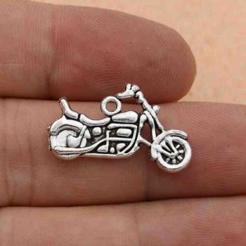 Set de 10 Dijes de Bicicleta en Plata Antiguo
