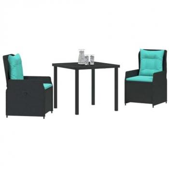 Set de salle à manger outdoor 3 pcs Noir – vidaxl
