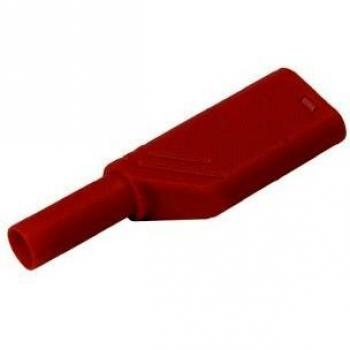 SKS Hirschmann LAS S G Spina a lamelle di sicurezza, spina dritta, Ø perno: 4 mm, colore rosso, confezione da 1 pezzo