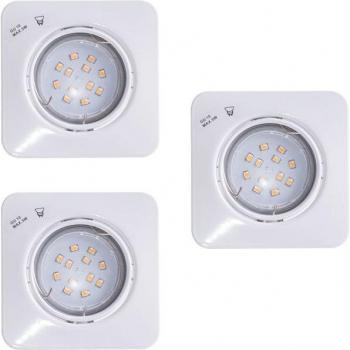 Verstellbarer LED-Einbaustrahler 3er Set, Deckenleuchte warmweiß, Metall weiß