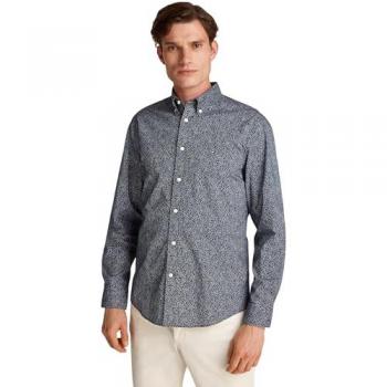 Tommy Hilfiger Regular Fit Freizeithemd 'POPLIN' mit Logo-Stitching, Baumwolle, Marine, Größe XXL
