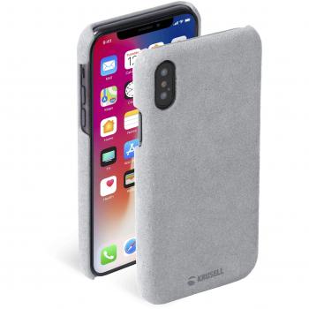 Krusell Broby – Protection Grise en Cuir Suede, iPhone XS Max