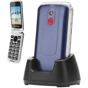 G Senior Flip Phone Dual Sim Unlocked Pay As You Go Basic Cell Phone (Blue)
