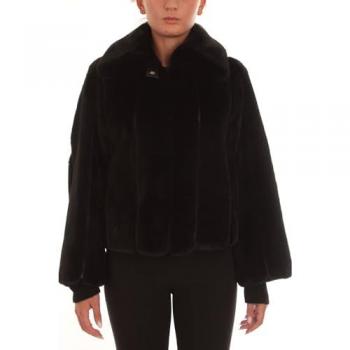 Patrizia Pepe Black Fur Jacket, Size 40