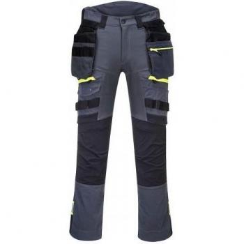 Portwest DX4 Arbeitshose für Herren, Holstertasche abnehmbar 41R – Weiß/Grau