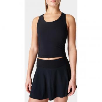Black Athlete Seamless Cropped Workout Top – Large