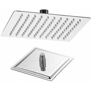 Soffione Doccia Quadrato Moderno METAFORM Acciaio Inox Cromato, Dimensione 20x20 cm