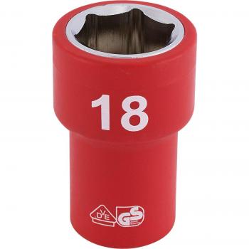 Draper 3/8 Expert 18mm VDE Hexagon Socket with Fully Insulated Shank