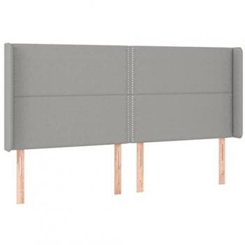 VIDAXL Testiera a led, Schienale del letto Grigio Chiaro 203x16x118/128 cm in Tessuto