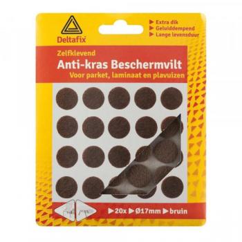 ANTI-KRASVILT ROND BRUIN 17 MM 20 ST