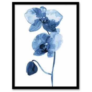 Sky Blue Orchid – A4 Watercolour Canvas Print