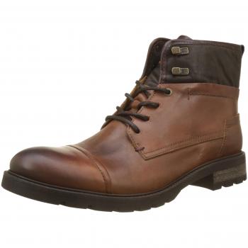 Tommy Hilfiger Herren Winterchukka Stiefel – Leder & Textil Mix, Braun Cognac, 46 EU