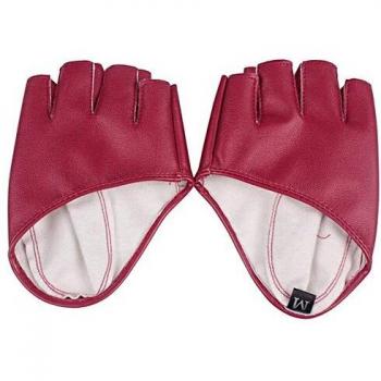 Guantes de mujer de medio dedo, imitación de cuero, para espectáculos y conducción