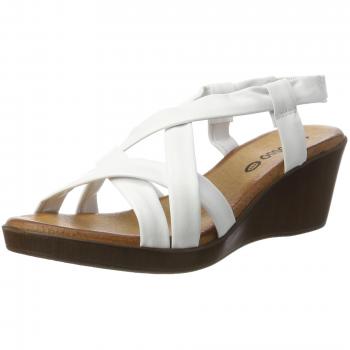 Tè Rosso Slip-On Bianchi per Donna, Sandali Alti con Plantare