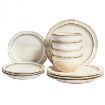 Set “Quercia Serena” – Porcellana Beige Chiaro per Cucina e Sala