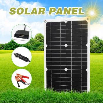 Kit de Panel Solar 18W con Controlador de Carga y Conexiones SAE