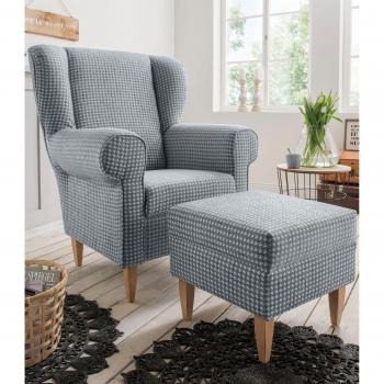 HOME AFFAIRE Sessel Asino, grau, mit Hocker