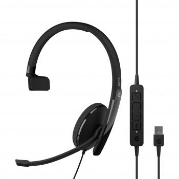 Micro‑casque Noir EPOS Adapt 130 USB II – Sur‑oreille, Optimisation CU