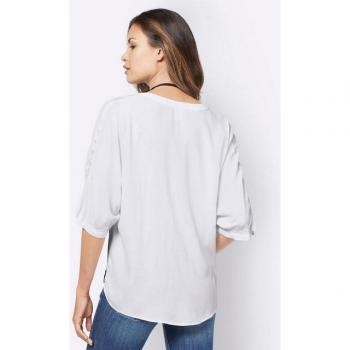 CREATION L Klassische Bluse – weiße Schlupfbluse für Damen, 100 % Viskose, Größe 40
