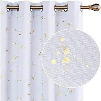 Gold Constellation Grommet Blackout Thermal Curtains Set