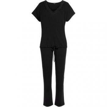 Lascana Damen Homewear Pyjama Schwarz