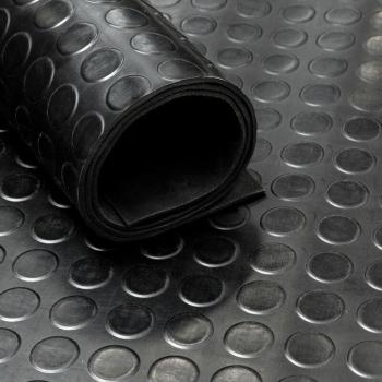 Surface antidérapante noire en caoutchouc pastillé 3 mm, 120 cm, inodore