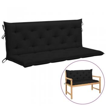 VidaXL Garden Bench Cushions 2 pcs Black 150x50x7cm Oxford Fabric