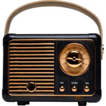 Denver Retro BT-Lautsprecher BTP-203 (4 h, Akkubetrieb), Bluetooth Lautsprecher, Schwarz