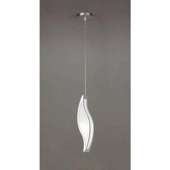 Sintesys Pendant E27 1 Light, Polished Chrome/White Acrylic, CFL Lamps Included