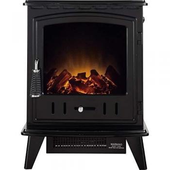Adam Aviemore Freestanding Fire Heater – Real Log Design – Flat Black