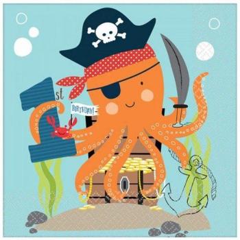 Servilletas de fiesta Ahoy 1er cumpleaños (16 desechables)