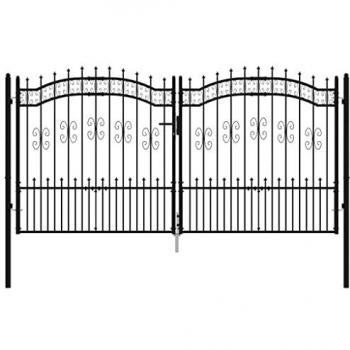 Structure de portail haut et bas noire 305 cm x 198 cm, acier poudrecoat