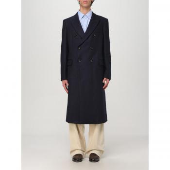 Cappotto Uomo Emporio Armani Blu a doppiopetto Taglia 48