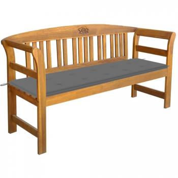 Banc d’extérieur pour jardin et terrasse, coussin inclus – Bois d’acacia massif 157 cm