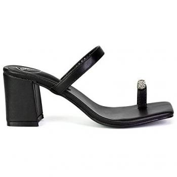Daiquiri Block Heel Double Strap Sandals – Black (Size 6)