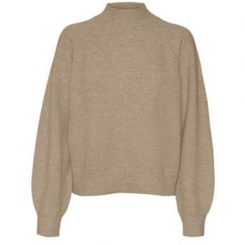 VERO MODA Pullover mit voluminösen Ärmeln in Braun