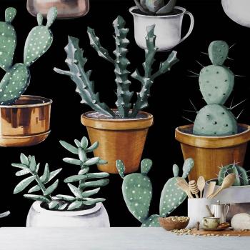 Papier peint panoramique cactus et cuivre 364x270cm