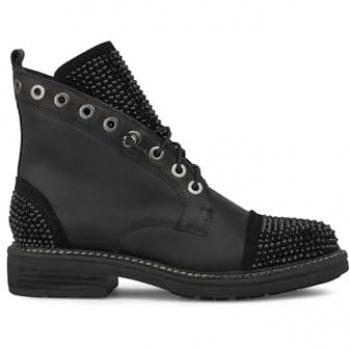 Botines de piel brillantes para mujer