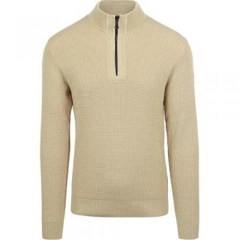 Beige Herren Rollkragenpullover mit Halbreißverschluss von NO EXCESS, Größe XL