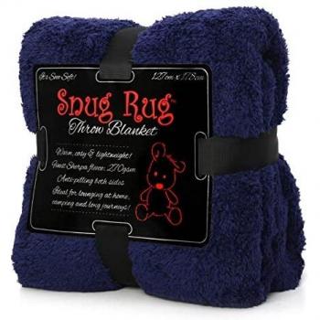 Snug Rug Special Edition Sherpa Fleece Throw Blanket (Navy Blue)