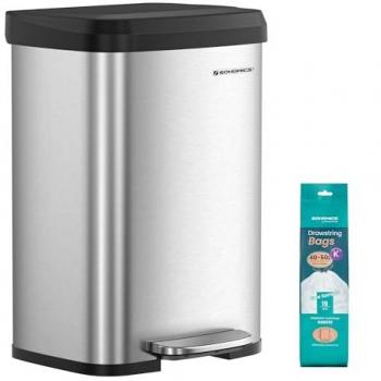 50 Liter Küchenmülltonne, Silber und Schwarz