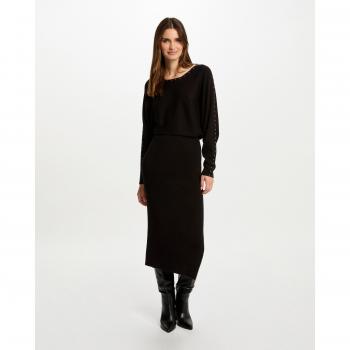 Morgan Strickkleid 242‑RMLIDO Schwarz Slim Fit – Moderne Damenmode im schlanken Schnitt