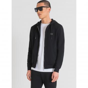 Felpa Slim Fit con Placchetta Gommata e Logo