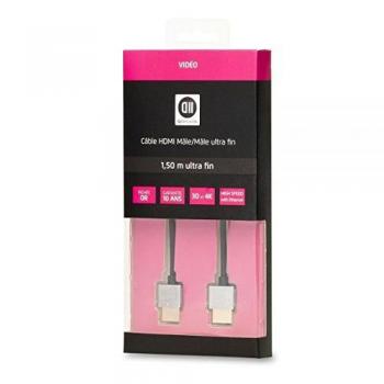 Câble HDMI 2.0 ultra fin 1.5m noir