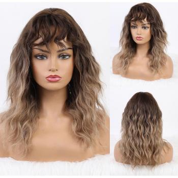 Heat Resistant Deep Orange Curly Wig for Cosplay