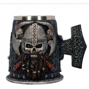 Stainless Steel Liner Viking Skull Mug